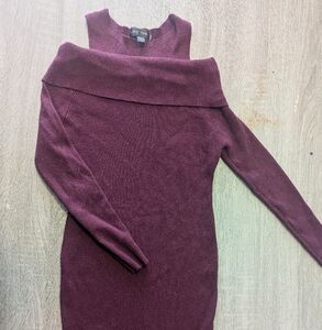 Elegant Burgundy Sweater Dress